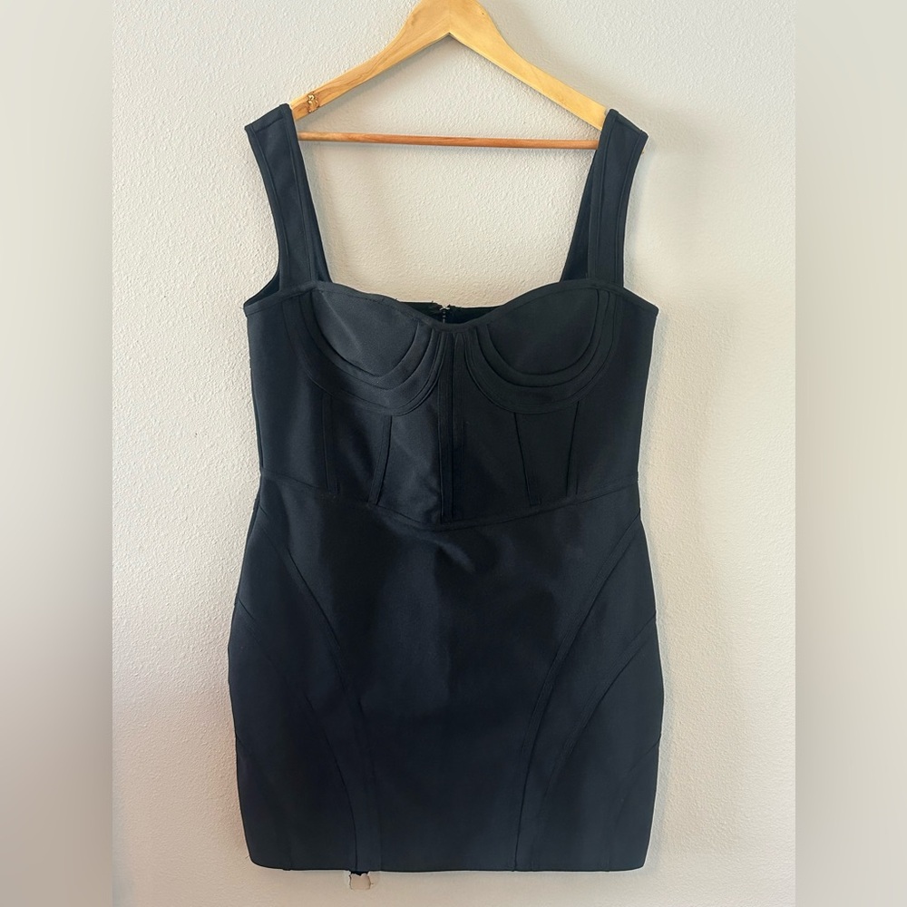 Pretty Little Thing PLUS Black Corset Mini Dress